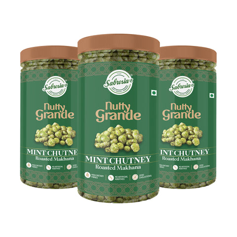 Sabrosia's Mint Chutney Roasted Makhana – 70 Gram(Pack of 3)